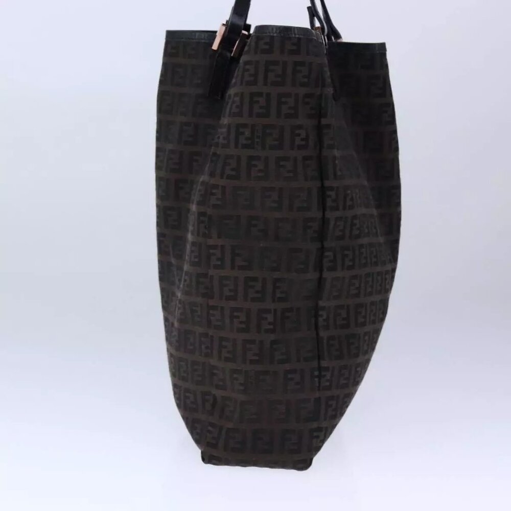 FENDI Zucchino Canvas Tote Bag Brown Auth - Picture 11 of 16